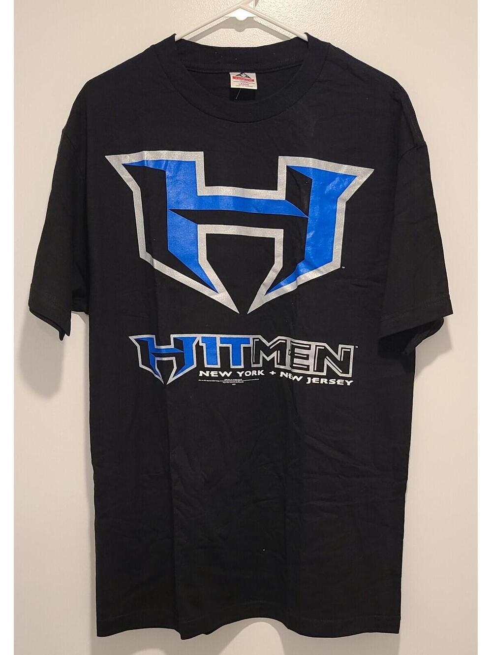 Original XFL New York New Jersey Hitmen Logo Shirt Size Large BRAND NEW